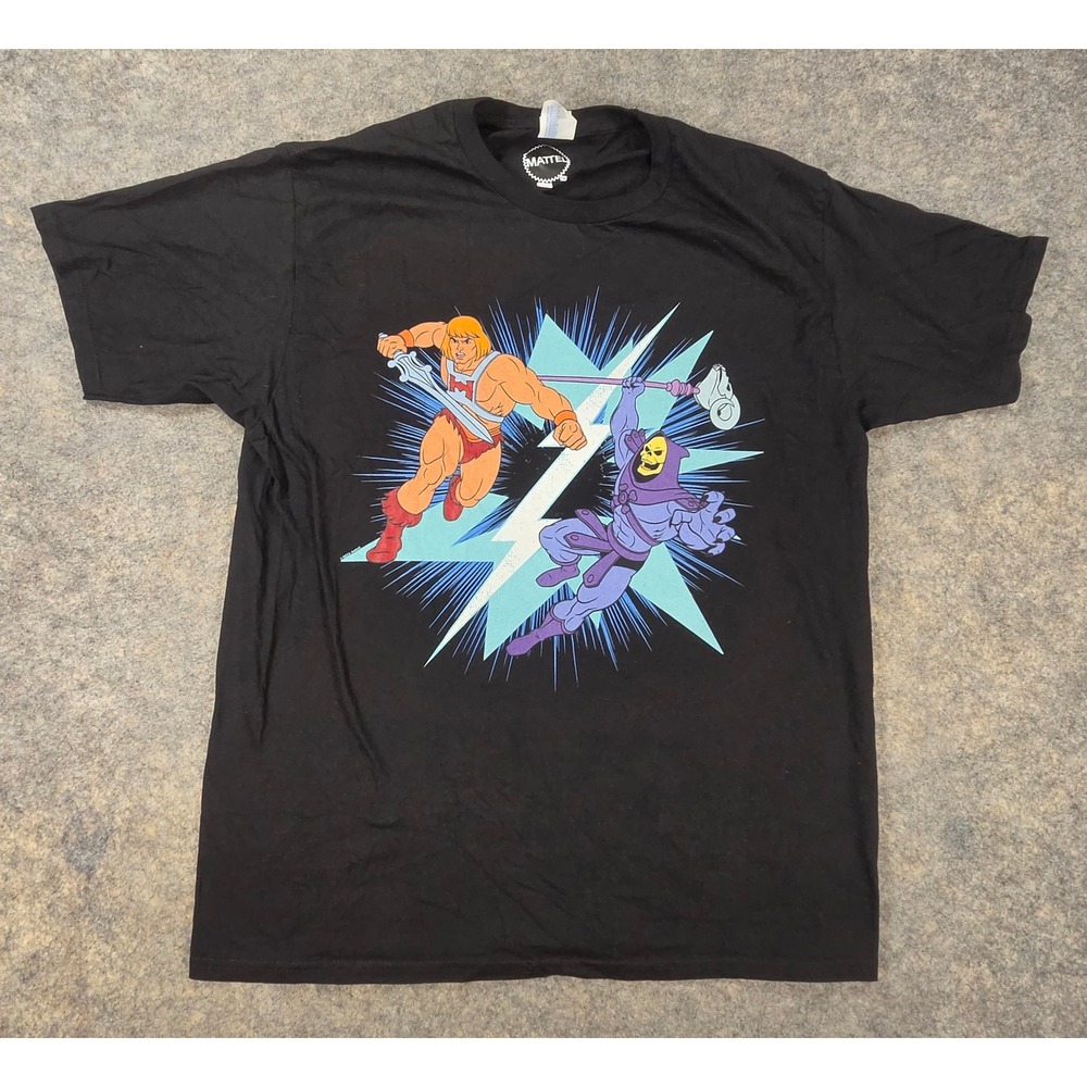 Mattel Masters of the Universe He-Man vs Skeletor Graphic T-Shirt Black Large